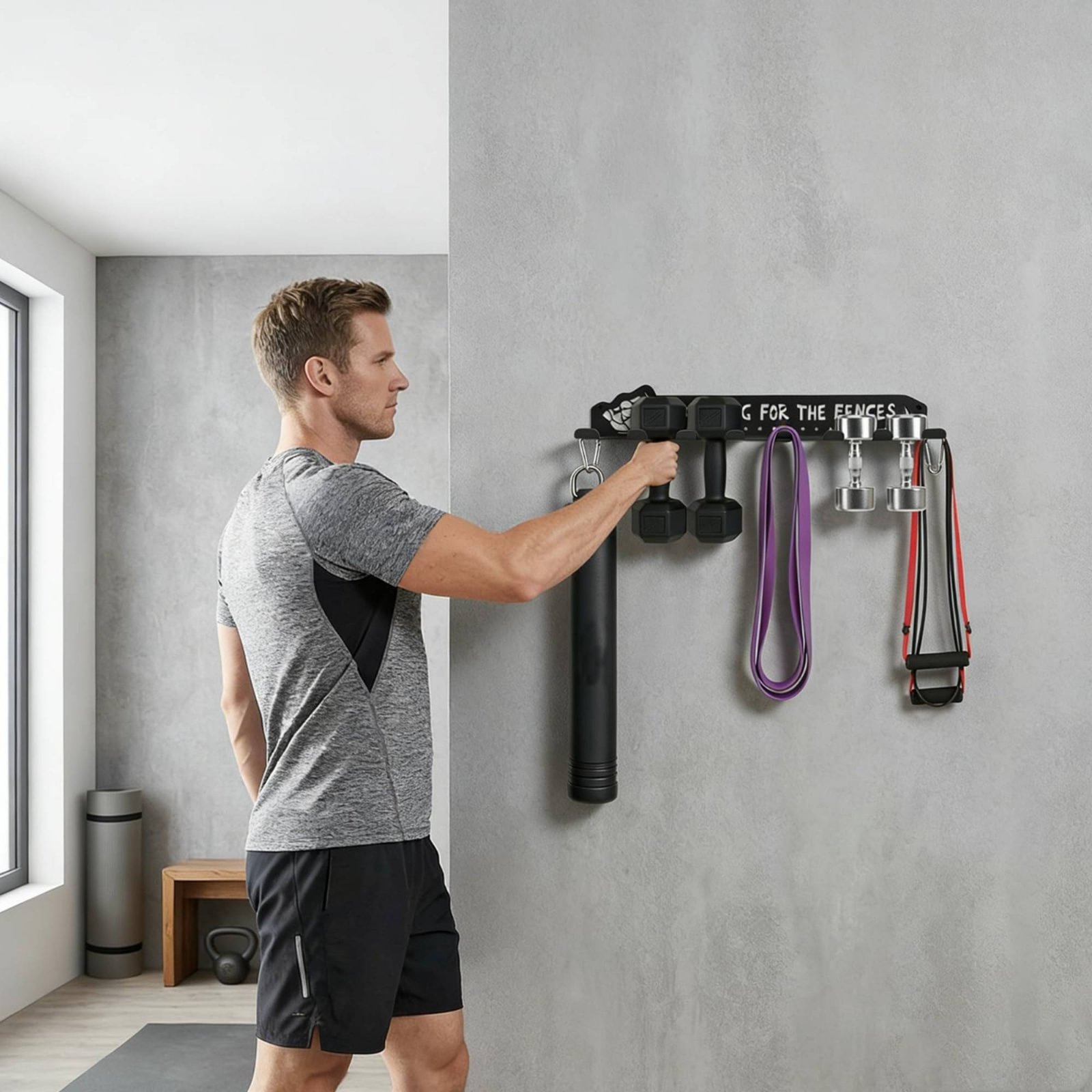 Sports Equipment Garage Organizer - 8개의 후크가 있는 스포츠 장비 랙,