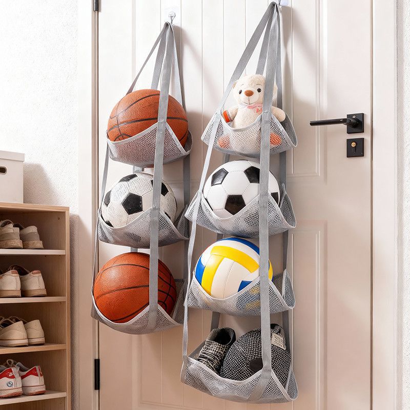 Sports Equipment Garage Organizer - 벽걸이형 볼 보관 가방 메쉬 포켓