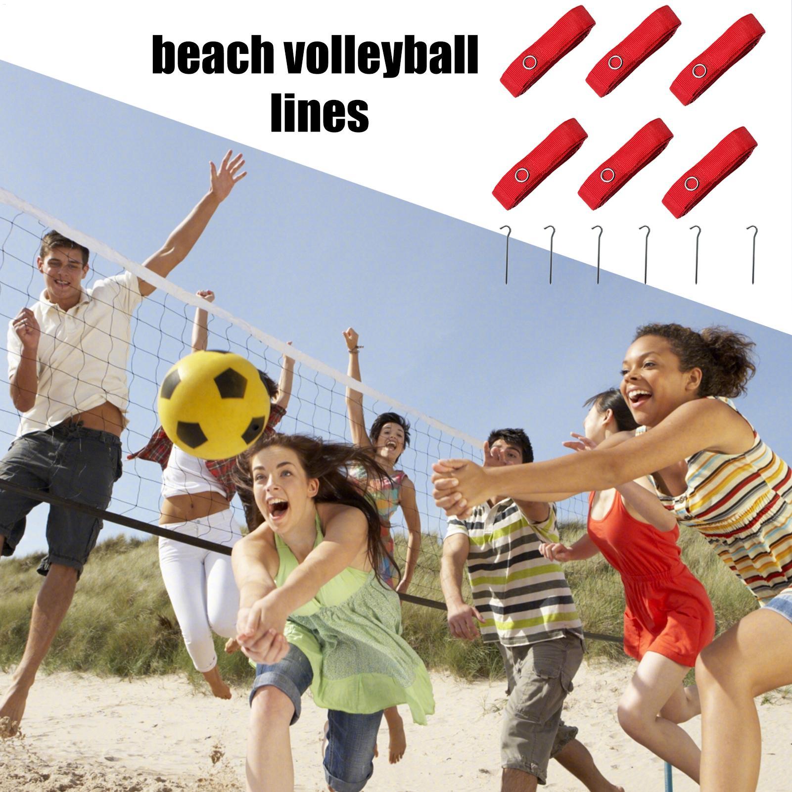 Sports Equipment For Volleyball - 6x 비치 발리볼 라인 장비 휴대용