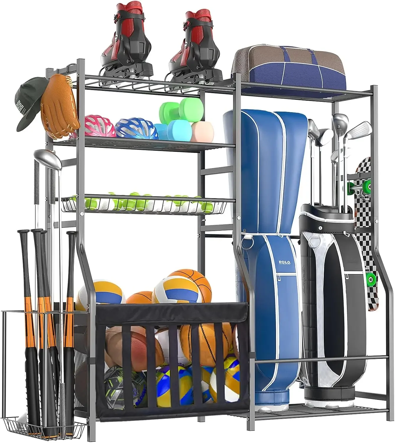 Sports Equipment Garage Organizer - 헤비 듀티 차고 스포츠 장비 정리함