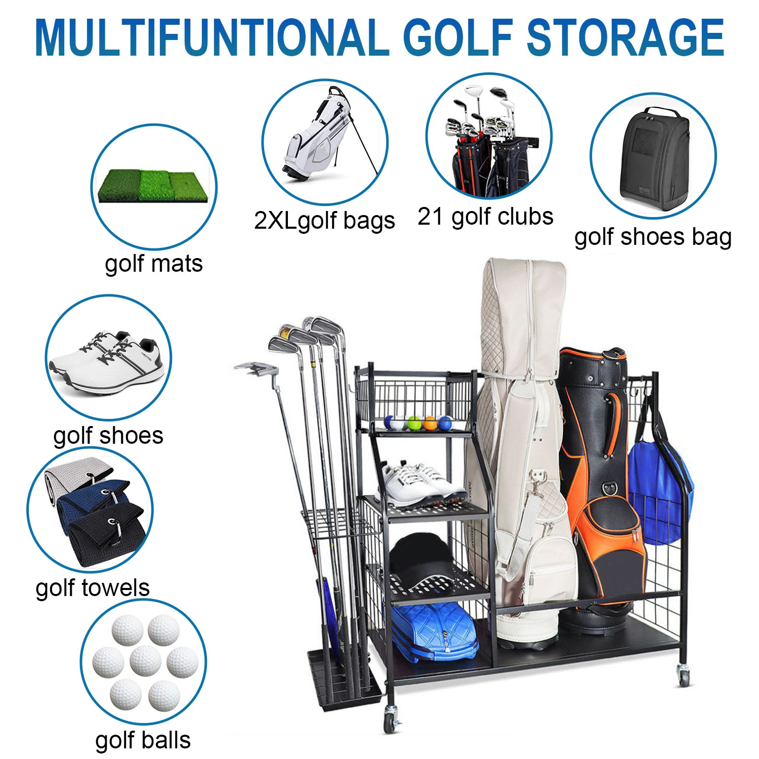 골프 가방 보관 차고 주최자 랙 2개의 스포츠 가방 및 - Sports Equipment Garage Organizer 리뷰 및 가격