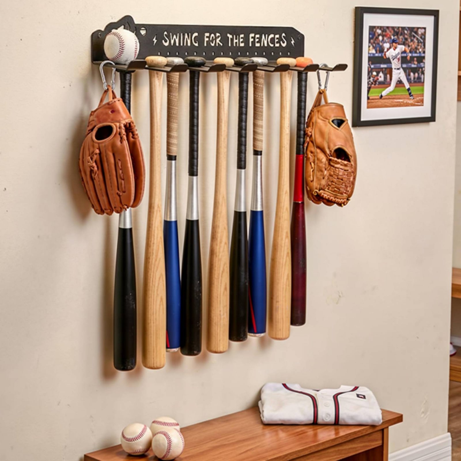 8개의 후크가 있는 스포츠 장비 랙, 헤비 듀티 메탈  - Sports Equipment Garage Organizer 리뷰 및 가격