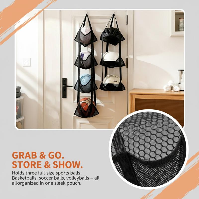 벽걸이형 농구공 보관 메쉬 가방, 차고나 학교에서 사용 - Sports Equipment Garage Organizer 리뷰 및 가격