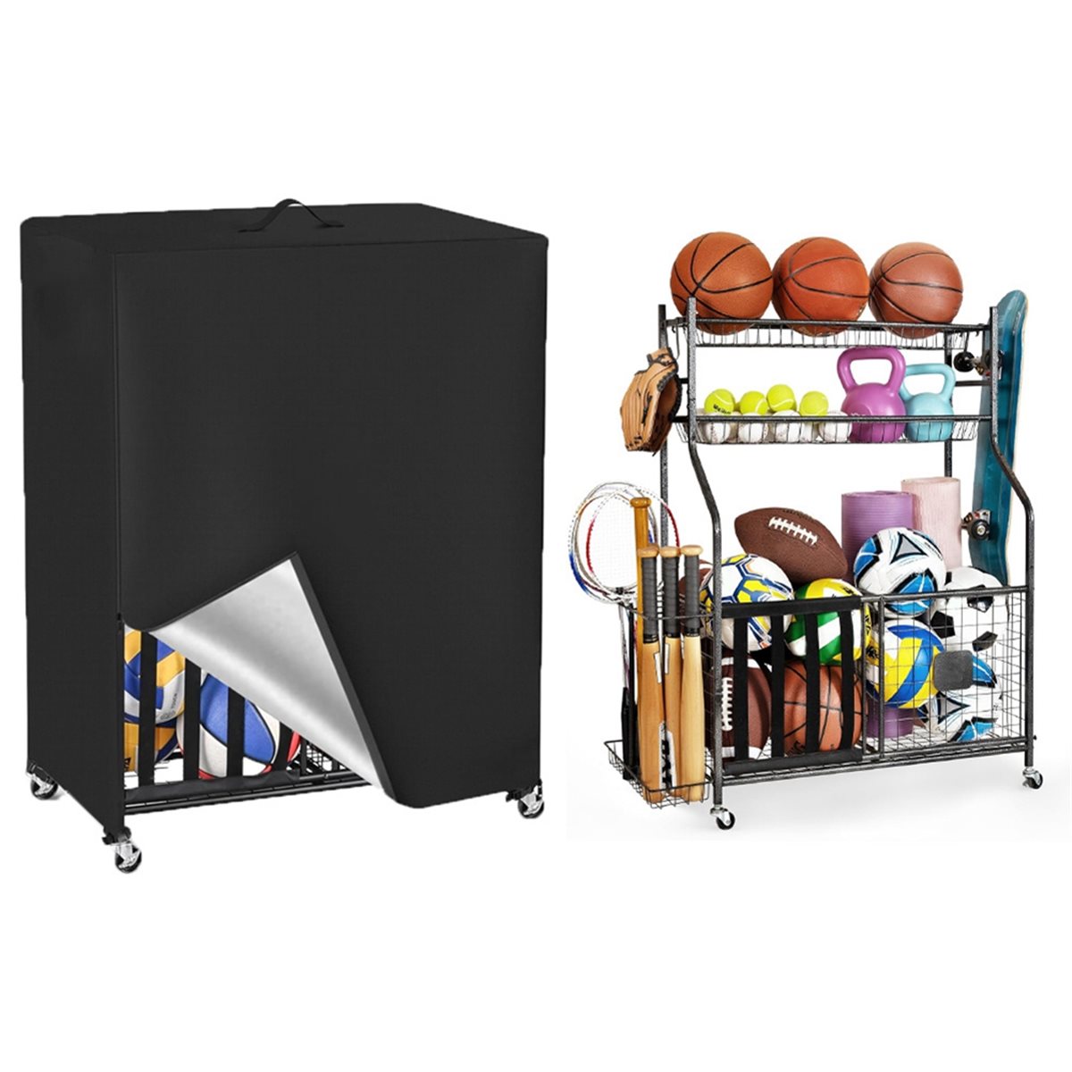 농구 랙 커버 차고 스포츠 장비 정리 커버 공 보관 랙 - Sports Equipment Garage Organizer 리뷰 및 가격