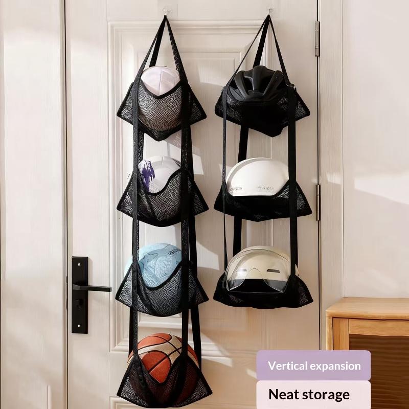 새로운 벽걸이형 볼 보관 가방 메쉬 포켓 정리함 농구  - Sports Equipment Garage Organizer 리뷰 및 가격