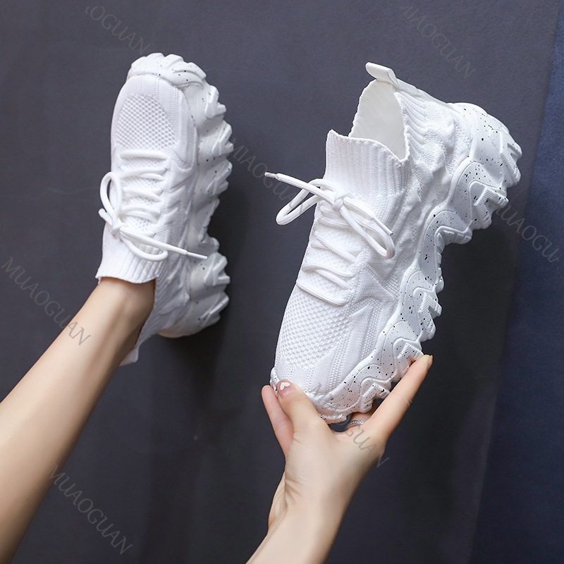 여성 청키 스니커즈 통기성 니트 두꺼운 바닥 미끄럼 방 - Sports Equipment For Running 리뷰 및 가격
