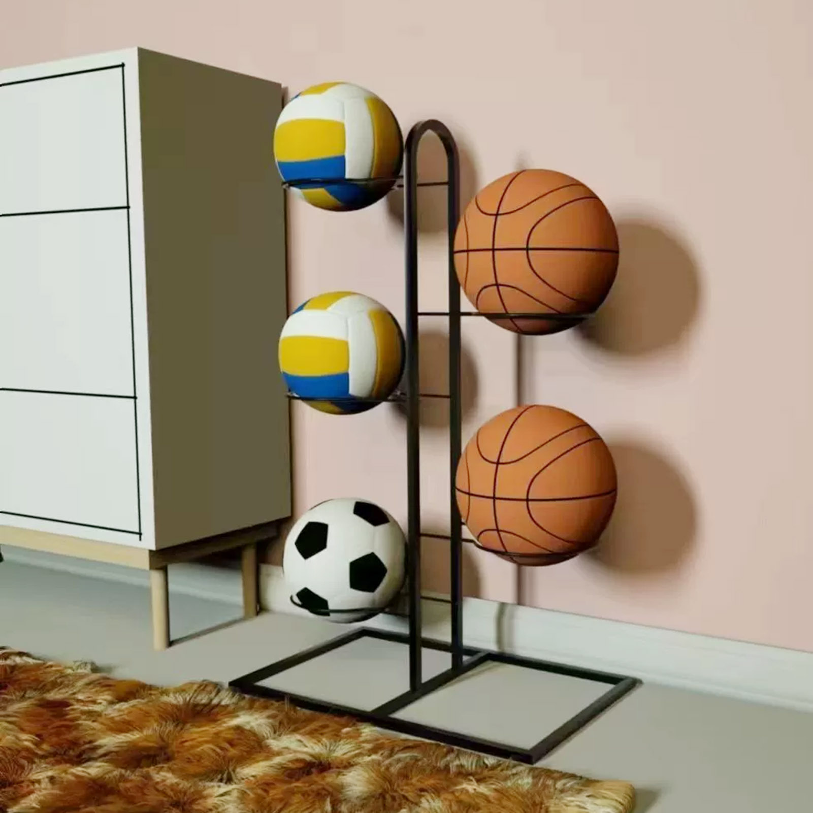 접이식 농구 랙 농구 후프 공을 위한 다층 보관 주최자 - Sports Equipment Garage Organizer 리뷰 및 가격