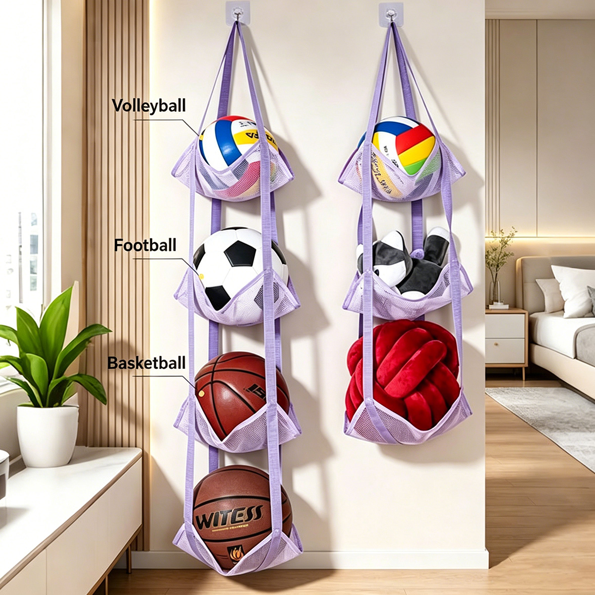 3/4단 걸이식 볼 보관 가방(후크 포함), 농구, 축 - Sports Equipment For Volleyball 리뷰 및 가격