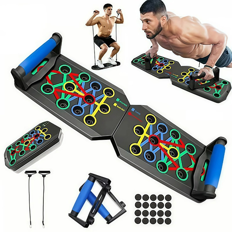 저항 밴드가 있는 접이식 푸시업 보드, 다기능 푸시업  - Sports Equipment Images 리뷰 및 가격