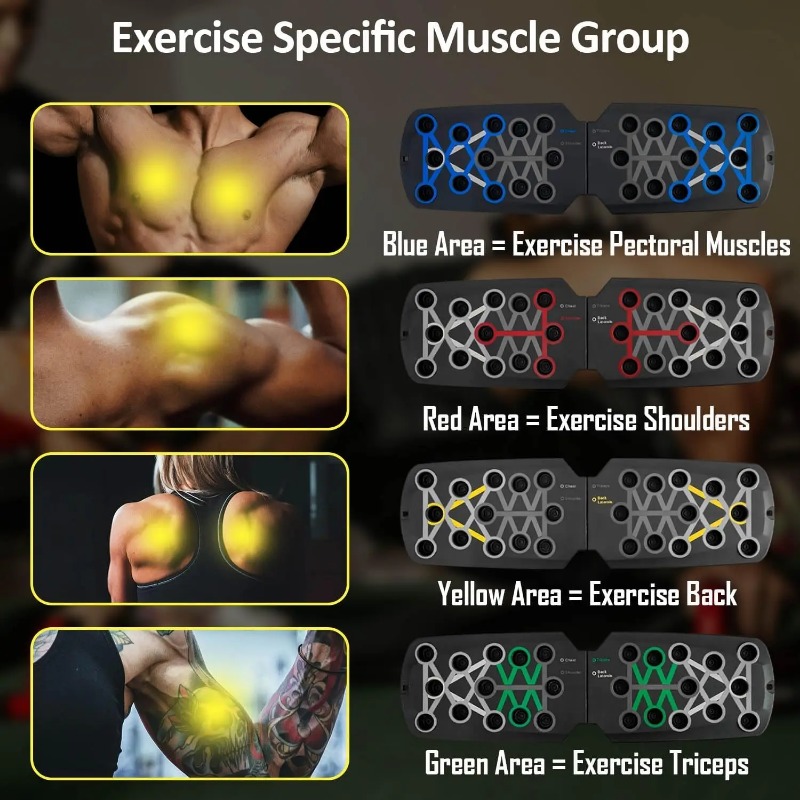 저항 밴드가 있는 접이식 푸시업 보드, 다기능 푸시업  - Sports Equipment Images 리뷰 및 가격